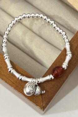Retro National Style Spliced Bracelet for Women - 2025 High-End Light Luxury Elastic Rope Hand Accessory, Versatile Design