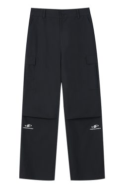 Retro Sports Tactical Pants - Loose Fit, Embroidered, Three-Proof Design for Mountaineering & Skiing, Perfect for Y2K & Outdoor Adventures
