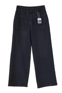 Retro Straight-Leg Workwear Jeans with Front and Back Pockets - Loose Slimming Wide-Leg Pants for Effortless Style