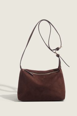 Retro Suede Underarm Bag – Korean Style Large-Capacity Casual Shoulder Tote for Autumn and Winter Commuting