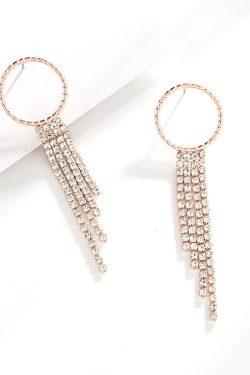 Retro Tassel Earrings with Round Rhinestone Claw Chain - Unique Women’s Accessories in European and American Style