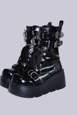 Rose Short Boots for Women - Subculture Knight Style, Round Toe Platform Martin Boots, Autumn Fashion