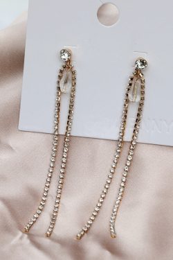S925 Silver Needle Gemstone Tassel Drop Earrings for Women - Long Light Luxury Design to Enhance Facial Contours