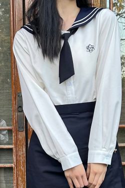 Sailor Suit JK Women's Two-Piece Set - Little Pine Pudding Bear College Style 2024 Japanese Fashion, Cute Kawaii Aesthetic