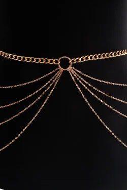 Sexy Punk Body Chain with Elastic Belt, Nightclub Style Chain Jewelry, European and American Design, Leg and Waist Chain