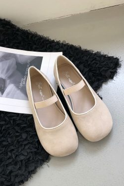 Shallow Mouth Ballet Flats for Women - Low Heel Gentle Style Granny Shoes - Comfortable Maternity Footwear - Casual Chic Design