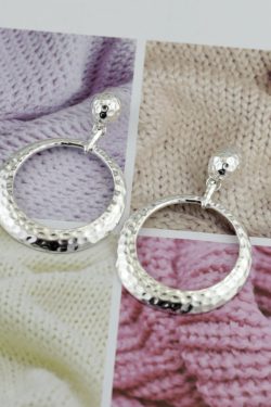 Silver Concave Leopard Print Large Round Hollow Earrings - Korean Style Accessories for Trendy Fashion Lovers