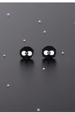 Small Coal Ball Earrings - Trendy Personalized Niche Design for Women, Comfortable for Sleeping, Perfect Summer Accessory