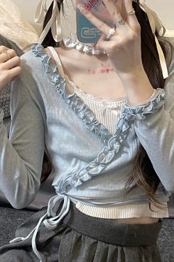 Soft Pudding Bear Ice Cream Tie-Front Cardigan - Lightweight Summer Knit for Y2K Style and Trendy Comfort