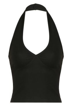 Solid Color V-Neck Halter Tank Top - 2024 Summer Casual Sportswear, Sexy Trendy Versatile Outerwear for European and American Style