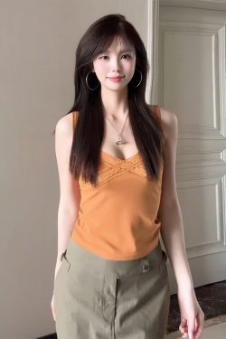 Spicy Girl Patchwork Lace Camisole - Slim Fit Sleeveless Top for Summer Outfits