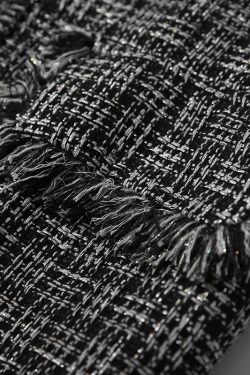 Spring Lapel Spliced Shiny Check Fringe Casual Dress for Women - Trendy Y2K Style, Perfect for Everyday Wear