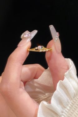 Stacked Zircon Ring for Women - Versatile Open Finger Design, Skin Tone Enhancing, Trendy 2025 Fashion Statement