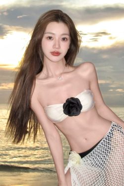 Strapless Floral Bikini Swimsuit - Sexy Long Dress for Beach Vacation, Small Chest Gathering, European & American Style