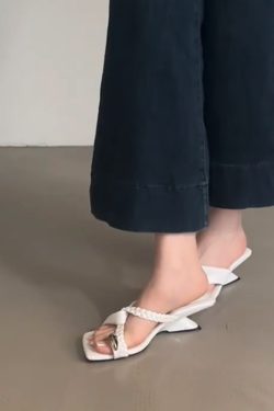 Stylish 2025 Sheepskin Sandals with Cross-Woven Straps, Square Open Toe, Wedge Heel, Trendy Slip-Ons for Summer Fashion