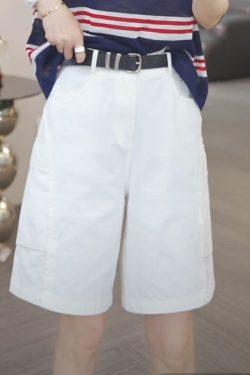 Summer 2025 High-Waisted Multicolor Straight-Leg Shorts, Loose Wide-Leg Fit for a Slimming Look
