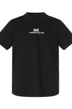 Summer 2025 Short Sleeve Knit Tee - Shoulder Spliced Fitted Top for Casual 90s Y2K Style