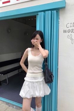 Summer Ballet Style White Floral Puff Skirt Shorts - Cute Cake Skirt Pants for Women, Perfect for Y2K and Korean Style Fashion