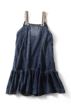 Summer Floral Round Neck T-Shirt and Ruffled Hem Denim Dress Two-Piece Set for Women - European Style, Casual Chic