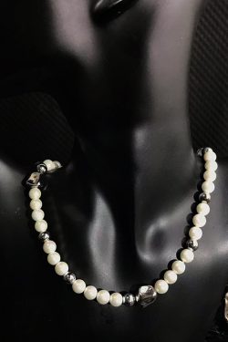 Summer Imitation Pearl Beaded Necklace for Women, Light Luxury Trendy Choker, Sweet Cool Clavicle Chain Accessory