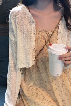 Summer Knit Cardigan Shawl with Camisole Dress Cover-Up - Women's Airy Thin Coat for 2025 Fashion