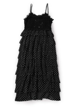 Summer Layered Polka Dot Ruffled Strap Dress and Plain T-Shirt Two-Piece Set - European Style for Trendy Looks
