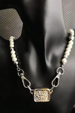 Summer Light Luxury Imitation Pearl Beaded Choker Necklace for Women - High-End Magnetic Design, Elegant Temperament Jewelry