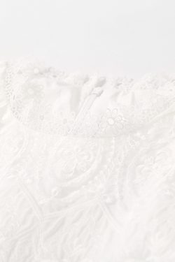 Summer Sweet Lace Round Neck Mesh Embroidered Casual Dress for Women - Fantasy Europe Style, Perfect for 90s and Y2K Fashion Lovers