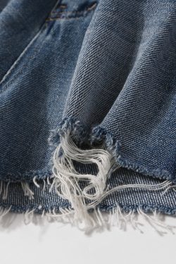 Summer Women's Casual Distressed Ripped Frayed Denim Shorts - Trendy Water-Washed European Style