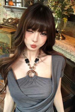 Summer Women's Two-Piece Slim Fit French T-Shirt with Shoulder Design - Waist-Defining Short Sleeve Top