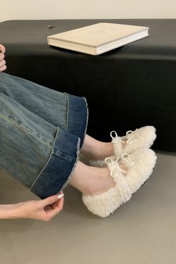 Sweet Girl Cream White Height-Increasing Plush Winter Shoes for Women - Fairy Thick-Soled Cotton Outdoor Footwear