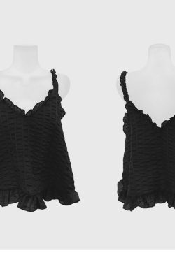 Sweet Lotus Leaf Edge Camisole with Cute Ruffle Details - Korean Style, Perfect for Layering or Wearing Alone, Trendy Y2K Fashion Piece
