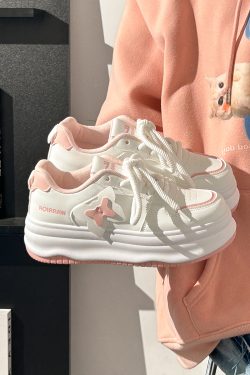 Thick Sole Little White Sneakers for Women - 2025 Spring Casual Fashion Shoes with Big Toe Design for Students