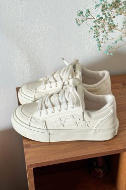 Thick-Soled Little White Sneakers for Women - Starry Casual Sports Shoes - Versatile Spring 2025 Style