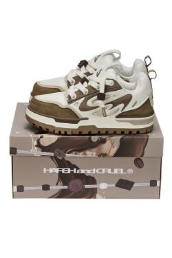 Thick-Soled Low-Top Sneakers for Couples - Trendy Pudgy Shoes with Breadcrumb Design, Perfect for Y2K and Street Style Fashion