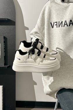Thick-Soled Velcro Board Shoes for Women - Spring New Style, Versatile Little White Sneakers, Korean Style Platform Footwear