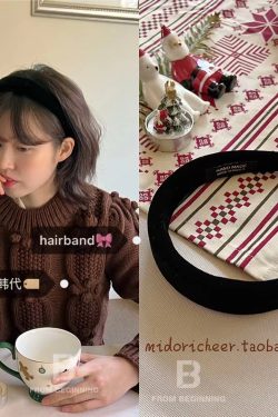 Thick Velvet Headband for Height Enhancement, Authentic Korean Style, Fashionable Hair Accessory