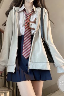 Thickened Solid Color JK Hoodie Jacket - Pudding Bear Inspired Loose Cardigan for Autumn 2024, Trendy Streetwear Style
