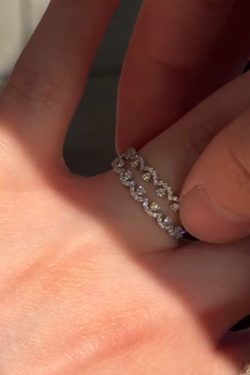 Three-Wear Stacked Diamond Lace Ring for Women, Open Design with Small Diamonds, High-End Luxury Jewelry