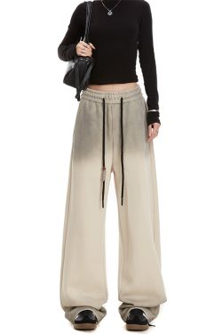 Tie-Dye Gradient Letter Women's American Retro Sweatpants - Hip-Hop Straight-Leg Casual Pants for Y2K Style