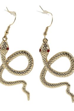 Trendy Alloy Snake-Shaped Drop Earrings for Women, Exaggerated Design, Internet Celebrity Style, European and American Fashion