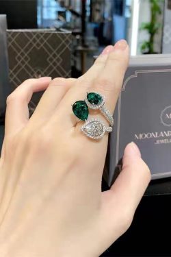 Trendy Blue Sapphire Open Ring for Women - Light Luxury Niche Style, Versatile Index Finger Ring, Fashion Statement 2024