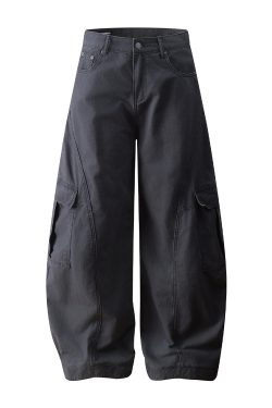 Trendy Deconstructed American Dance Pants with Big Pockets - Cleanfit Casual Workwear in Curved Knife Style