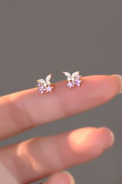 Trendy Floral Stud Earrings for Women, Elegant Minimalist Design, Small Summer Accessories, Exquisite Niche Style 2024