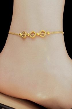 Trendy Four-Leaf Anklet - Light Luxury Ankle Chain Jewelry for Chic Foot Style