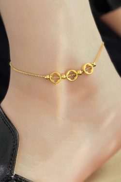 Trendy Four-Leaf Anklet - Light Luxury Ankle Chain Jewelry for Chic Foot Style