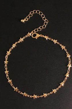 Trendy Handmade Star-Shaped Beach Anklet for Women, European American Style Personalized Chain Jewelry Accessories