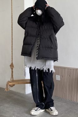Trendy High-Neck Multi-Color Cotton Loose Coat - Japanese & Korean Style Autumn Winter Bread Jacket for Students