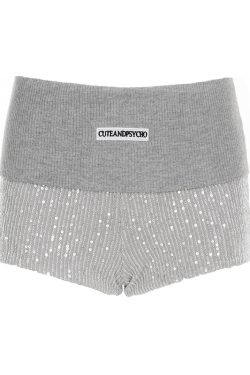 Trendy High-Waisted Spliced Sequined Ultra-Short Shorts for Spring/Summer - Sexy Bodycon Hot Pants for Fashion-Forward Girls