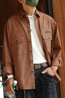 Trendy Hong Kong Style Lightweight Long Sleeve Shirt for Men - Casual Autumn Business Jacket with Mature Pattern Design